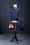 Custom Made Dark Navy Striped Men's High End Business Suit