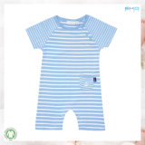 Blue Baby Garment Stripe Printing Newborn Romper