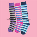 Girl's 24 Inches Cotton Stocking Socks with Stripe Design