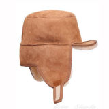 Women Fashion Sheepskin Fur Winter Hat in Chestnut