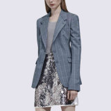 Bospoke Elegant Ladies Grey Check Suit