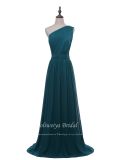 Aolanes Black Green Natural Waist Full Length Bridesmaid Dress