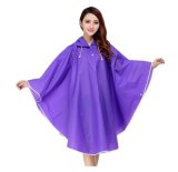 Fashion PVC EVA Lady's Women Rain Poncho in Purple Color
