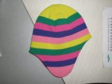 Beautiful Striped Earflat Knit Hat for Children Girl