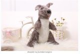 100% Real Sheepskin Kangaroo Animal Plush Toy for Kids