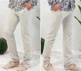 High Quality Elastic Mercerized Linen Thin Long Casual Pants