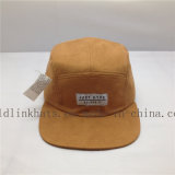 Customized Brown Suede 5 Panel Hip Hop Hat