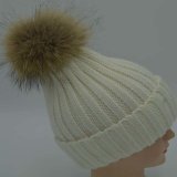Kids Winter Rabbit Fur POM POM Beanie Hat Wool Warm Cap and Hat