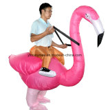 Rose Pink Inflatable Flamingo Costume Rider Cosplay Halloween Inflatable Costume