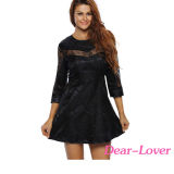 Black Sheer Lace Fashion Dress