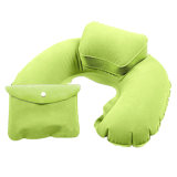 Inflatable Flocked PVC Air Travel Neck Pillow