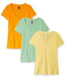 Cotton Blend Comfortable Deep V-Neck Short Sleeve T-Shirts in Various Colors, Sizes and material