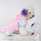 Quality PVC Light Portable Pink Dog Raincoat for Small Pups