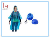 Disposal Raincoat Ball with Keyring, Made of PE