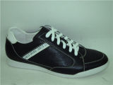 Black Leather Lace Mens Sports Shoes (NX 510)