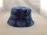 Reversible Custom Cotton Outdoor Bucket Hat with Woven Patches