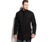 Men's Wool-Blended Pockets Military Overcoat