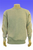 Unisex Cotton Fleece Solid Marle Grey Round Neck Sweater