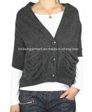 Ladies Knitted 3/4 Sleeve Cardigan Sweater for Casual (12AW-166)