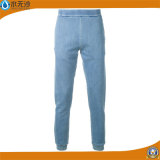Men's Basic Blue Cotton Denim Jean Joggers Pants