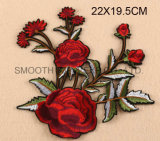 Fashion Customize Rose Flower Applique 3D Wowen Clothing Embroidery Patch