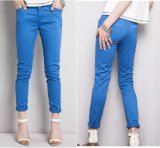 Coloured Denim Blue Chino Trousers Lady Garment (JC1375)