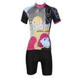 Patterned Short Sleeve Bicycle Cycling Jersey Suit Quick Dry for Summer Women's Shorts Set with 3 D