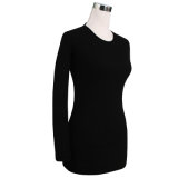 Gn1352 Women's Yak and Wool Blended Luxury Round Neck Knitted Long Pullover