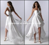 Short Beach Littel White Bridal Gown Layered Hi-Low Wedding Dresses H147232