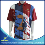 Custom Designed Full Sublimation Premium Bowling Team Uniforms Polo Shirt with Sponsor Logos
