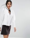 Ladies Collarless Blouse with Long Sleeve Sexy Fashion Blouse