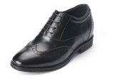 Leather Brogue Hidden High Heel Shoes for Men, Elevator Shoes