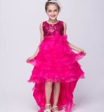 Sequin Mesh Flower Party Wedding Gown Bridesmaid Tulle Dress Little Girl Ruffles Lace Party Wedding Dresses