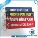 Cheap Type Remove Before Flight Fabric Material Embroidery Keychain