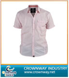 Men's Short Sleeve Shirt with Yarn Dyed Checker