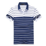 Striped Cotton Polo Shirt Single Jersey Polo Shirts
