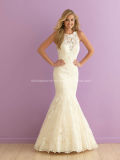 Jewel Neck Lace Bridal Gown Mermaid Wedding Dress