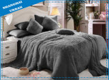 6 Piece Grey Faux Fur Blanket with Bedding Set