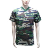 Unisex Plain V Neck Camo T-Shirt Made in China