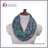 High Quality Flannel Owls Printing Ladies Infinity Scarf (SNF208)