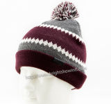 Customized Promotion Jacquard Knitted Hat with Pompom