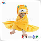 Huggable Plush Yellow Lion Hoodie Blanket