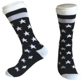 Half Cushion Poly Stripe & Star Fashion Long Socks (JMPC01)