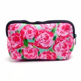 Neoprene Lilly Cosmetic Bag Makeup Bag Crown Jewel Rose Printing