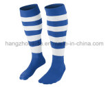 New Blue Knitting Customerized Logo Men Sports Soccer Socks