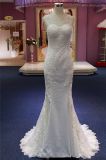 Hot Sale Lace Applique Mermaid Evening Gown Bridal Dress