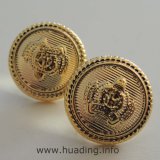 Gold Sewing Button with Crown Pattern (B627)