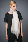 Alashan Worsted Cashmere Scarf with Metallic Stripe