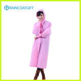 Women's Long EVA Raincoat Fashion Pink Raincoat (Rvc-044)