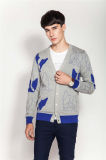 100%Combed Cotton Winter V Neck Knitting Men Cardigan with Button